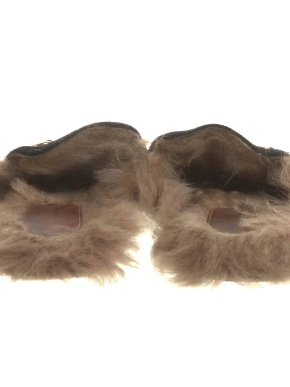 Gucci Black Velvet Fur-Lined Horsebit Backless Mules - Picture 3 of 4